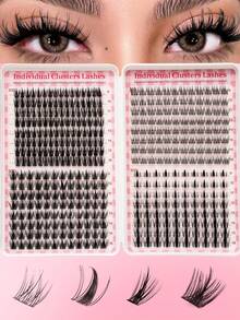 400pcs Spiky False Eyelashes, Large Capacity False Eyelash Book, 3D Super Fluffy Soft Comfortable, High Quality DIY False Eyelash Clusters, D-Curl False Eyelash Clusters Set, 8-16mm DIY False Eyelash Extensions, 4 Styles False Eyelash Clusters, Spiky False Eyelashes, Single False Eyelash Clusters, Suitable For Home Use - View 7