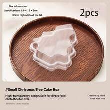 2/10/15pcs Christmas Tree Shaped Transparent Plastic Dessert Boxes With Lids, Clear Storage Containers For Cupcakes, Muffins, Cookies, Candies, Chocolates, Baked Sweets, Christmas Party Favors, Holiday Table Decor, Gift Supplies - View 13