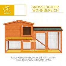 Rabbit Hutch 2 Levels Rabbit Hutch Made Of Fir Wood Winterproof Double-Decker House With Outdoor Enclosure Tub Ramp 150x45x85 Cm Rabbit Cage Outdoor Small Animal Hutch For Rabbits Guinea Pigs Orange, 150 X 45 X 85 Cm - Orange - View 5