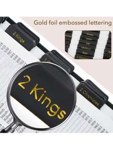 1 Set (5 Sheets) Bible Index Tabs, 15 Index Stickers Per Sheet, Laminated Bible Bookmarks, Waterproof And Tear-Resistant Bible Index Labels, Black Series Gold Foil Printed Font Bible Labels, Easy To Read And Apply, Unisex, For Prayer And Scripture Navigation, Daily Office, Bible Study, Easter, Mother's Day Gifts, Back To School - Bible Index Tabs - View 8
