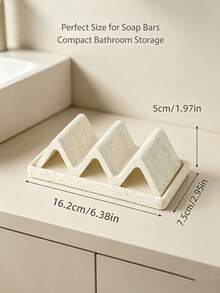 Unique Modern Design Wavy Soap Dish, Faux Agate With Base Soap Box Soap Holder Soap Tray, Suitable For Shower, Countertop, Kitchen Sink, Anti-Slip Soap Rack, Rust-Proof Soap Storage Box, Suitable For Home And Hotel - Multicolor - View 4
