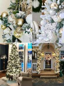 1pc Christmas Ribbon String Lights, Christmas Ribbon Lights, Christmas Lights Decoration, Ribbon Garland Christmas Tree Silver Garland Christmas Decoration Lights, Suitable For Indoor And Outdoor Party Decoration - Multicolor - View 5