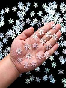 300張人造聖誕雪花彩色紙貼紙,適用於居家、婚禮與聖誕裝飾,聖誕節與萬聖節 - 多色 - 查看 10