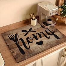 (Hot !!) 1pc Vintage Wooden Board Pattern, 2D Printed Flat Stove Mat, Rubber Non-Slip Heat-Resistant Stove Cover Pad, Suitable For Induction Cooktop, Glass Stove, Multi-Function Scratch-Resistant Mat, Best Choice For Oven, Washing Machine, Dryer, Kitchen Decor. - Multicolor - View 17