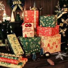 34/68/106pcs Christmas Gift Wrapping Paper(Includes Stickers), Cute Santa Claus Christmas Hat Christmas Snowman Wrapping Paper,Various Patterns - Style E - View 6