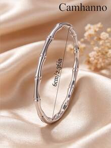 Camhanno 5pcs/2pcs Commuter Versatile Bracelet Set, Stainless Steel Multi-Style Combination, Exquisite Texture, Hypoallergenic, Hand Jewelry - Silver - View 6