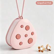 1PC 1PC Triangle Makeup Puff Storage Case, Portable PP Cosmetic Sponge Holder With Mirror, Cute Pink Purple Design Hanging Powder Puff Container, Dustproof Beauty Organizer For Travel Daily Makeup, Party Events And Home Use - Multicolor - View 12