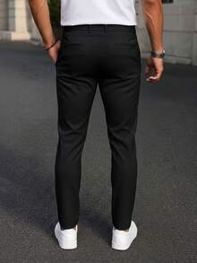 Calça Social Bengaline Masculina Slim Fit com Conforto e Flexibilidade - Preto - Visão 2