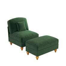 Sofa Green Made Of Chenille For Living Room - 綠色 1 人座 - 查看 7