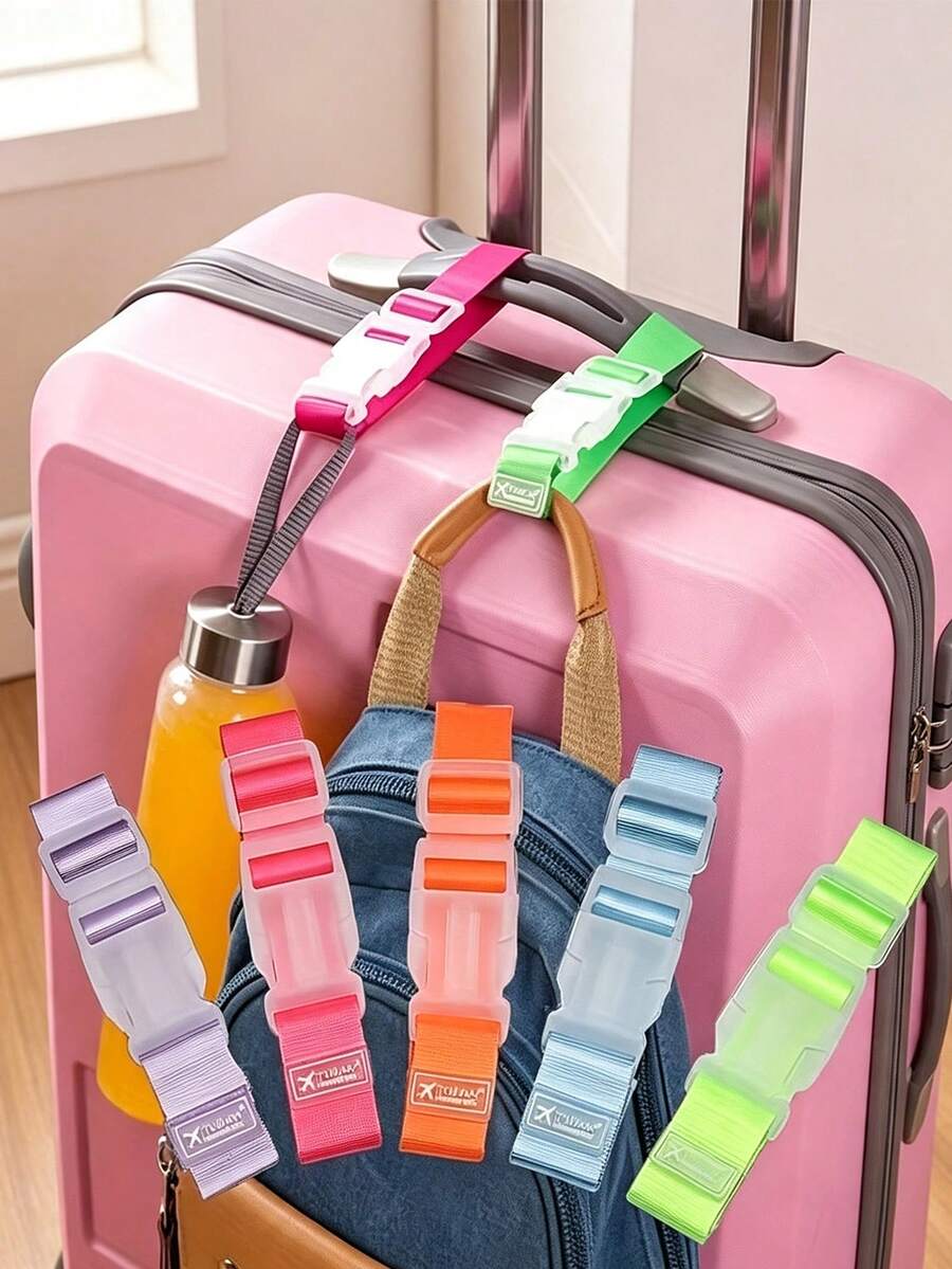 3pcs/Set Portable Buckle Adjustable Luggage Straps, Unisex, Suitable For Cruise, Camping, Outdoor, Beach, Travel And Back To School Essential Accessories, Practical Gift For Travel Lovers, 1pc