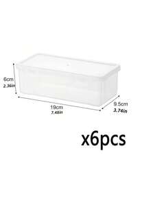 1/2/3/6pcs Large Capacity Transparent Storage Boxes, Pencil Crayon Stationery Memo Organizer, DIY Craft Tool Box, Office School Desktop Drawer Storage Supplies, Back To School Essentials, Holiday Gift - Rectangle - View 10
