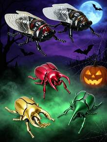 Wind-Up Bionic Beetle Model Movable Insect Figurine Halloween Party Decor Collectible - Multicolor - View 6