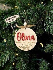 Customized Christmas Tree Ball Ornament, Personalized Laser Cut Name Hanging Decoration, Christmas Tree Decor, Customized Christmas Gift Tag, Name Decoration - Multicolor - View 7