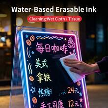 2-In-1 Light Board Pen 8/24/30 Colors Set, Liquid Chalk Marker For LED Fluorescent Board, Erasable Glass Blackboard Advertising Sign Marker, Round And Flat Tip Dual Use, Smooth Ink Flow, Easy To Erase Without Leaving Traces - Liquid Chalk - View 6