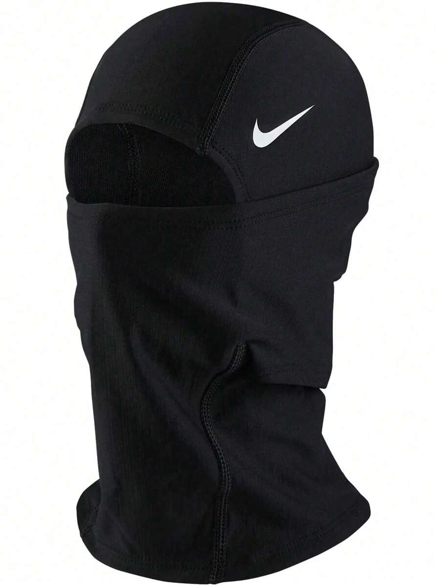 Nike Pro THERMA-FIT Hyperwarm Hood Balaclava Windproof Thermal Neck Gaiter, Breathable Quick Dry Face Mask For Motorcycle Ski Cycling, Unisex One Size Black Sports Head Cover - Black - View 1