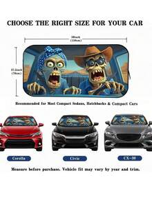 1pc Car Windshield Sun Shade, Foldable Sun Visor, Front Window Sun Shade, Sun Shade Accessory (59.06x27.5 Inches) - A - View 3