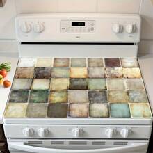 1pc Colorful Plaid Print Pattern, 2D Printed Flat Stove Mat, Rubber Non-Slip Heat-Resistant Stove Cover Pad, Suitable For Induction Cooktop, Glass Stove, Multi-Functional Anti-Scratch Mat, Perfect Choice For Oven, Washing Machine, Dryer, Kitchen Decor - Multicolor - View 11