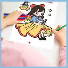 1pc Children's Coloring Book Set, Princess And Transportation Themed Books, Suitable For 3-6 Years Old Kids, Portable Preschool Coloring Activity Book, Perfect For Road Trips And Birthday Gifts, Suitable For Boys And Girls - Multicolor - View 2