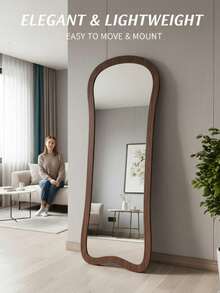 A Light Luxury High-End French Ins Style Full-Length Mirror, Special-Shaped Dressing Mirror, Bedroom Medieval Style Fitting Mirror - E - View 1