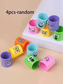 4/6/12/18/24/36/48pcs Funny Expression Mini Rainbow Rubber Bands (Random Colors And Styles) - Multicolor - View 9