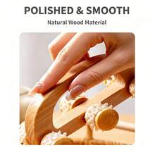 Natural Wooden Therapy Massage 2-Piece Set, Manual Wooden Roller Massager, Portable Body Shaping Tool, Relieve Shoulder, Waist, Thigh Muscle Soreness, Home Self-Use Massage - Set - View 6