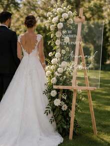 婚禮歡迎牌、婚禮前夕歡迎牌、現代婚禮入口牌、壓克力牌、婚禮裝飾、婚禮禮物 - 彩色 - 查看 2