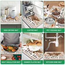 1pc Highland Cow Floral Leopard Print Table Mat, Rustic Country Style Rectangular Kitchen Countertop Protector, Brown Cow Head & Text Print Design, Easy To Clean Decorative Mat, Suitable For Kitchen, Dining Table, Coffee Station And Daily Home Decor - Multicolor - View 6