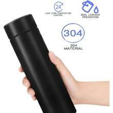 1PC 17oz Black Vacuum Insulated Mug Stainless Steel Leak Proof Flask Double Wall Travel Bottle Keeps Hot & Cold 12H - Black - View 2