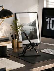 Knight Pen Holder Desktop Decor, Medieval Armor Warrior Pen Stand Resin Figurine, Creative Fun Pencil Storage Rack, Novel Desktop Ornament, Unique Office Supplies, Cool Desktop Accessory Gift For Colleagues, Students, Home And Office Desk Decoration - Multicolor - View 7