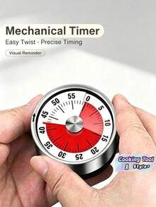 1 buah Timer Mekanik dengan Bagian Belakang Magnetik, Timer Dapur, Timer Masak, Jam Timer Bulat Stainless Steel, Timer Hitung Mundur 60 Menit, Tidak Membutuhkan Baterai, Alat Pengingat Timer Dapur, Cocok untuk Dapur, Memasak, Gym, Ruang Kelas, Kantor - MultiWarna - View 2