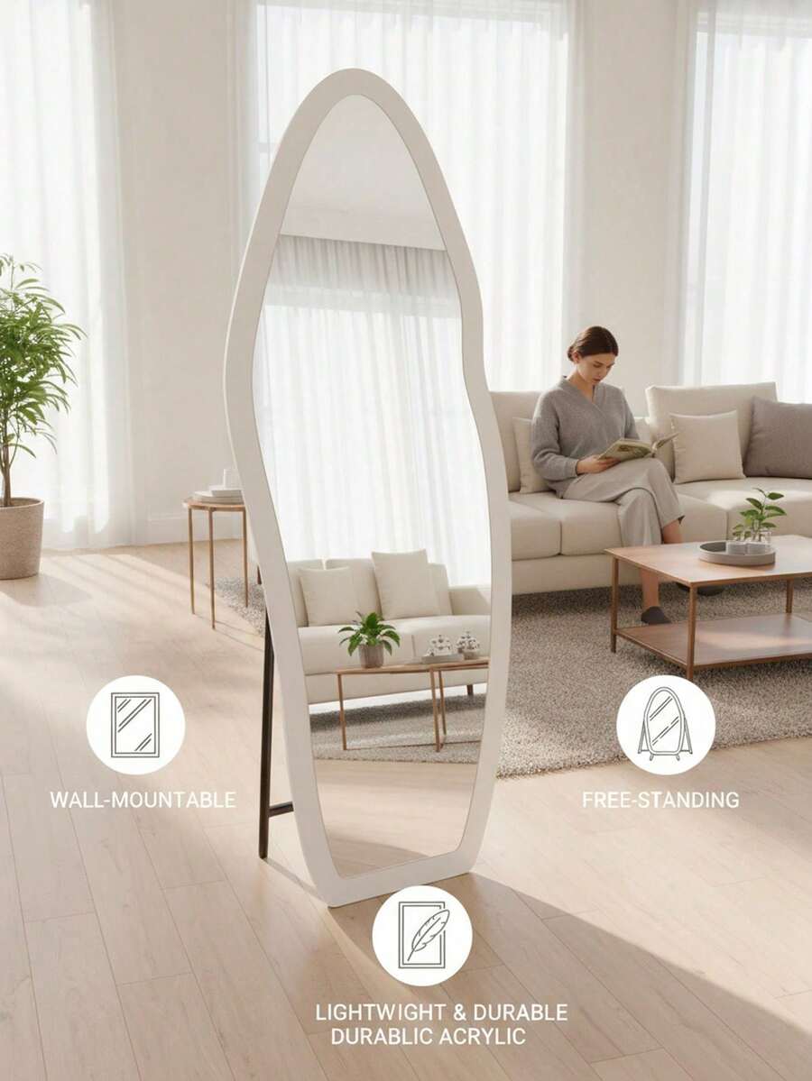 A Light Luxury High-End French Ins Style Full-Length Mirror, Special-Shaped Dressing Mirror, Bedroom Medieval Style Fitting Mirror - D - View 1