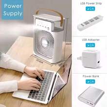 Mini Portable USB Air Conditioner With 5 Speeds, Humidifier And LED Light - Japan A Type Plug(100V) - View 3