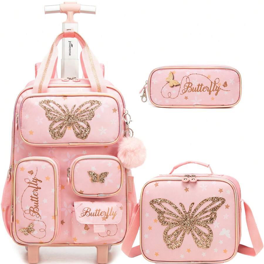 Cute Boy Rolling Backpack With Crossbody Bag And Pencil Case, Back To School Supplies - Boys' Trolley School Bag - View 1