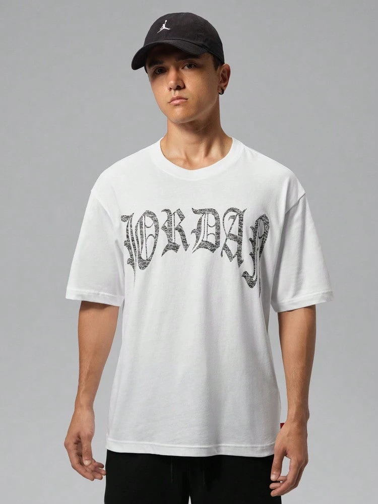 Jordan 男士 AS M J BRK S GOTHIC 85 SS 圓領短袖針織 T-Shirt TIO0020-100 - 黑與白 - 查看 1