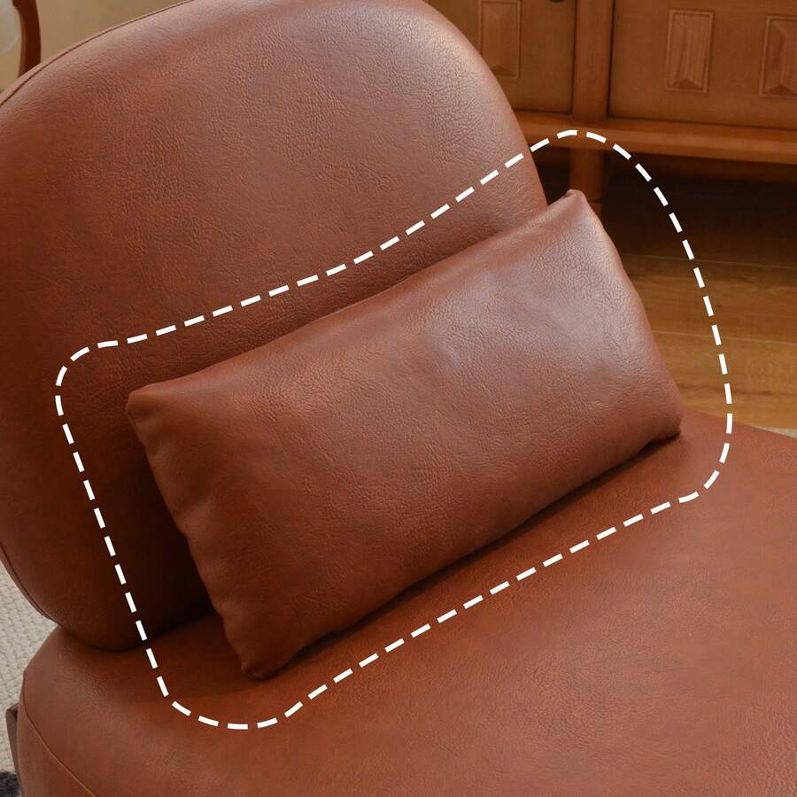 Brown Accent Chair With Wooden Legs – Modern Style - 棕色 - 查看 1