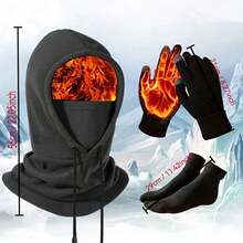 3-Piece Winter Warm Set, Includes 1 Hat, Gloves And Thick Socks, Suitable For Holiday Gifts - A - View 3