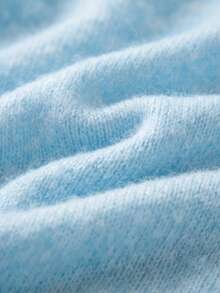 Cardigan Rajut Lembut Warna Biru Muda dengan Kancing Depan, Leher V, dan Bahu Jatuh untuk Wanita, Gaya Y2K Chic Kasual, Cocok untuk Kembali ke Sekolah, Acara Homecoming, Natal, Musim Gugur, dan Musim Dingin. - Biru - View 5