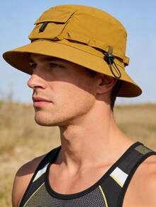 Unisex Quick-Dry Waterproof Pocket Bucket Hat, Windproof, Sun Protection, UV Protection, 3D Design, Foldable, Fashionable, Versatile, Elegant, Soft & Comfortable, Breathable, Multi-Functional, Flattering, Face-Slimming, Suitable For Beach, Outdoor, Hiking, Cycling - Multicolor - View 3