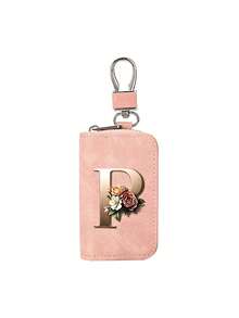 Pink Zipper Key Pouch With Metal Flower Letter, PU Faux Leather Organizer, Functional Key Pouch Suitable For Car, Home And Office - Perfect For Graduation, Teacher's Day - Neutral Design, Travel Accessory, Elegant Jewelry, High-Quality Craftsmanship, Professional Accessory, Perfect Gift For Classmates And Friends, Faux, Mini, Minimalist Style, Perfect Wedding And Holiday Gift Or Accessory For Women's Handbag, Keychain, Valentine's Day Gift, Ideal Choice For Graduation Ceremony And Teacher's Day - Multicolor - View 17