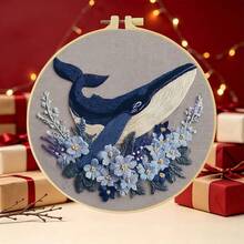 1PC 15*15cm/5.9*5.9in 20*20cm/7.9*7.9in,Plants, Insects, Animals Embroidery Kit, DIY Handmade Embroidery Set For Adult Beginners, Home Gift, Women's Sewing Gift, Including User Manual, Printed Pattern Fabric, Embroidery Frame, Needle And Thread. - Plants, Insects - View 4