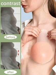 10pcs Invisible Silicone Nipple Covers - Washable Daily Breast Pads, Anti-Nipple Protrusion & Lifting Effect, Seamless Shaping, Smooth Visual Appearance, Silicone Nipple Cover Pads (2/10pcs) - Multicolor - View 1