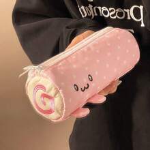 Cute Smiling Face & Star Pattern Zipper Pencil Case, Large Capacity Storage Bag, School And Classroom Stationery Organizer, Portable Desktop Storage Pouch, Suitable For School Or Office Use - Multicolor - View 11