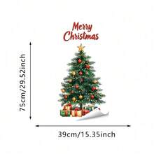 1/2pcs Christmas Tree Static Window Stickers, Christmas Ribbon Tree Gift Box Snowflake Window Film Decals, Reusable Christmas Home Decor, Holiday Winter Glass Decoration, Suitable For Living Room And Store Window Display - Multicolor - View 13