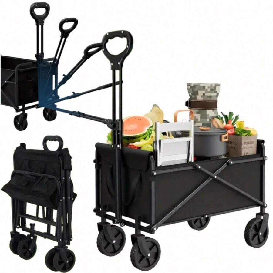 Foldable Track And Field Equipment Transport Trolley | Large Capacity Camping Wagon | Foldable Multifunctional Outdoor Trolley | 300kg Load Capacity, Large Capacity Adjustable, For Track & Field/Camping
