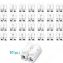 Wholesale Price Connector, 100pcs Multiple Specifications Available, Quick Terminal Connector, Push-In Connector, 2-Pin Flame Retardant LED Light Connector, CH-2 Quick Wiring Terminal 2-Position Push-In Wire Clamp Terminal Lighting Self-Locking Connector Wiring Tool - B - View 10