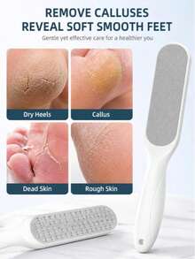 1pc "2-In-1" Painless Stainless Steel Foot Scraper & Callus Remover, For Removing Dead Skin, Calluses, Exfoliating, Scraping Foot Skin, SPA Foot Care, Foot Treatment, Anti-Splash Foot Scrubbing, Replaceable Coarse & Fine Dual Grinding Heads - Multicolor - View 3