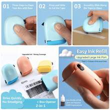 2-In-1 Privacy Roller Stamp With 3 Refill Ink Bottles (5ml Each), Built-In Box Opener, Quick-Drying Ink, Covers Personal Information, Suitable For Packages, Documents, Office Bills And Mail - Privacy Protection Stamp - View 4