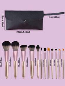 SEPROFE Professional Makeup Brush Set 12Pcs With Makeup Bag, Ultra‑Soft Microfiber Bristles For Flawless Natural 3D Makeup, Face Brushes For Powder, Contour, Foundation & Eye Brushes For Eyeshadow, Concealer, Eyebrow, Daily Makeup Tools - Brown - View 7