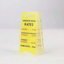 1pc Transparent Acrylic Desktop Tent Card Holder, Double-Sided Printed Q&A Table Sign, Fun Desk Sign Holder, Office Desktop Decor Colleague Gift - Multicolor - View 15