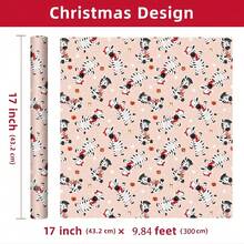 1 Roll Of Christmas Gift Wrapping Paper Featuring A Christmas Zebra Pattern;Perfect For Christmas Gift Wrapping,Holiday Party Decor,Home Festive Decoration,DIY Craft,Festive Favour Wrapping Dimensions: 43 Cm X 300 Cm. - A - View 9